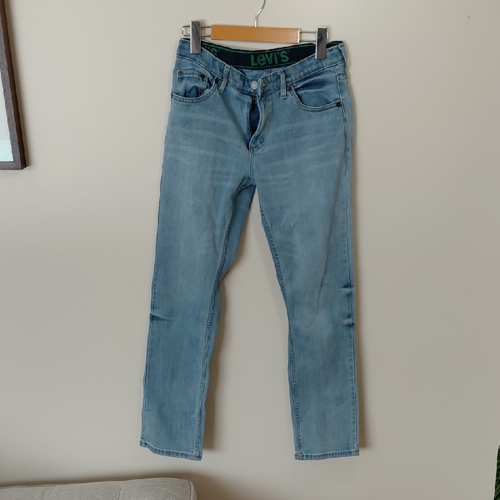 🔴 Levi's Youth Boy's Light Wash Slim Jeans - Pale Blue